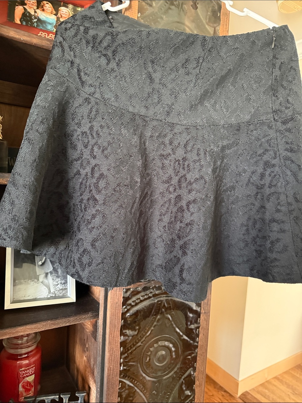 Free People Black Textured Circle Skirt